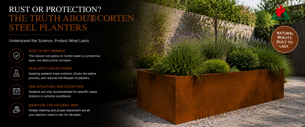  corten steel planters